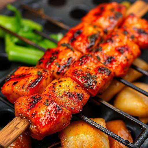 Close-up of seasoned and grilled Shisa Nyama